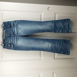 Vintage Y2K Mudd Low Rise Flare Jeans Juniors 5 Medium Wash 100% Cotton